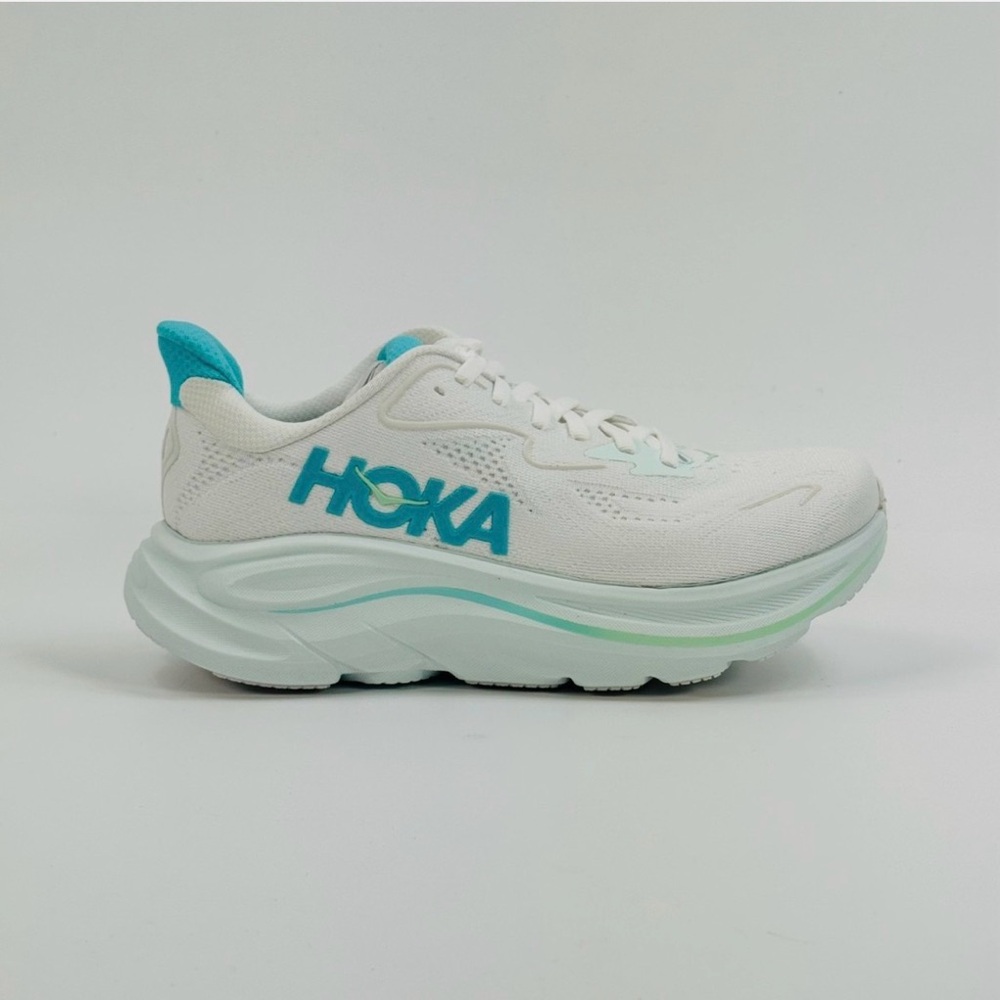 Hoka Women's Clifton 10 WIDE 'White Cielo Blue'